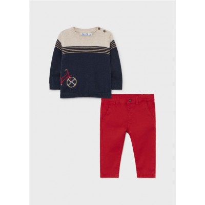 Conj. pantalon jersey intarsi 2